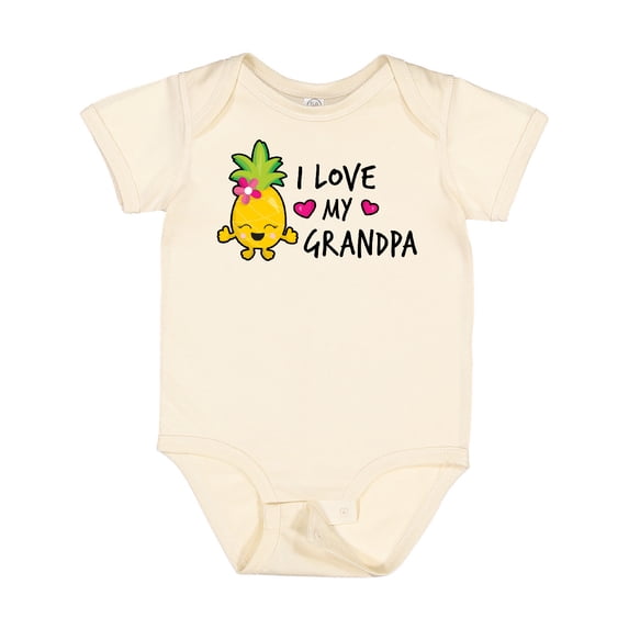 Inktastic I Love My Grandpa with Pineapple Girls Baby Bodysuit