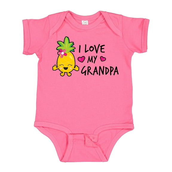 Inktastic I Love My Grandpa with Pineapple Girls Baby Bodysuit