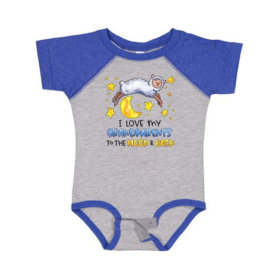 Inktastic I Love My Grandparents to the Moon and Back Cute Sheep Boys or Girls Baby Bodysuit