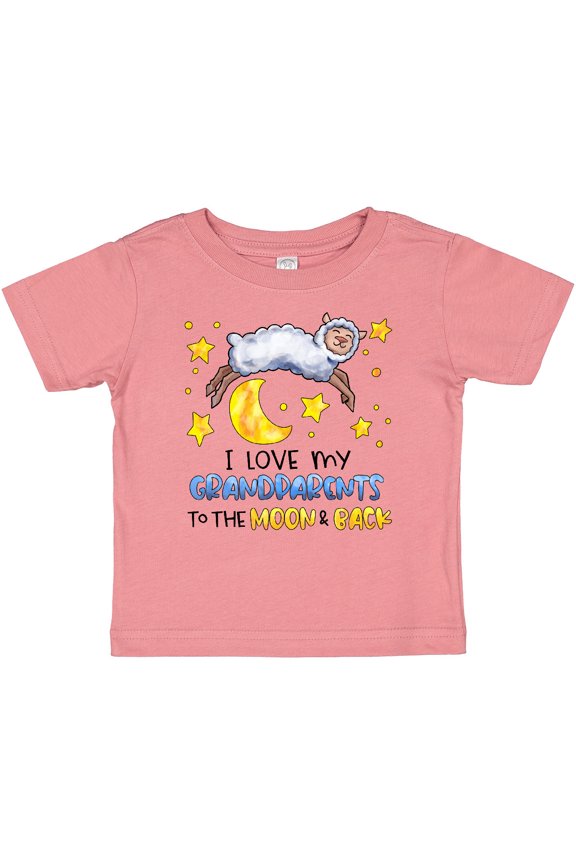 I Love My Grandparents to the Moon and Back Cute Sheep Boys or Girls Baby T-Shirt