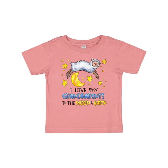 Inktastic I Love My Grandparents to the Moon and Back Cute Sheep Boys or Girls Baby T-Shirt