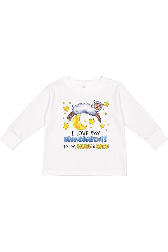I Love My Grandparents to the Moon and Back Cute Sheep Boys or Girls Long Sleeve Toddler T-Shirt