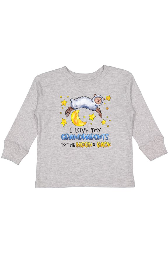 I Love My Grandparents to the Moon and Back Cute Sheep Boys or Girls Long Sleeve Toddler T-Shirt