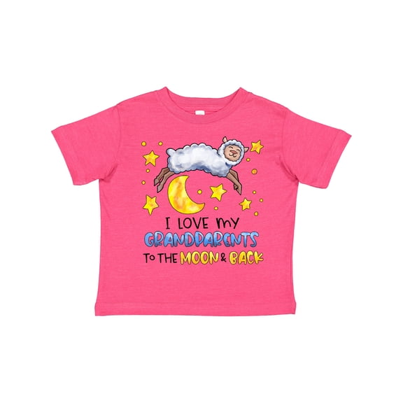 Inktastic I Love My Grandparents to the Moon and Back Cute Sheep Boys or Girls Toddler T-Shirt