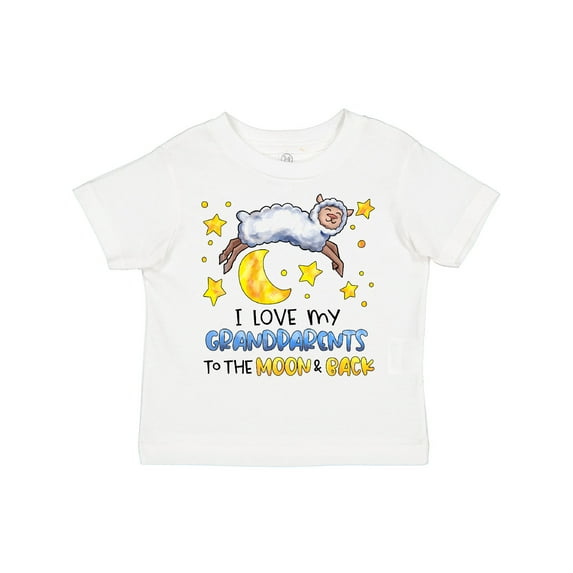 Inktastic I Love My Grandparents to the Moon and Back Cute Sheep Boys or Girls Toddler T-Shirt