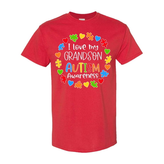 Inktastic I Love My Grandson Autism Awareness T-Shirt