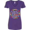thumbnail image 1 of Inktastic I Love My Grandson Autism Awareness Women's V-Neck T-Shirt, 1 of 5