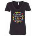 thumbnail image 1 of Inktastic I Love My Grandson Autism Awareness Women's V-Neck T-Shirt, 1 of 5