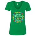 thumbnail image 1 of Inktastic I Love My Grandson Autism Awareness Women's V-Neck T-Shirt, 1 of 5