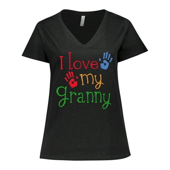 Inktastic I Love My Granny Women's Plus Size V-Neck T-Shirt