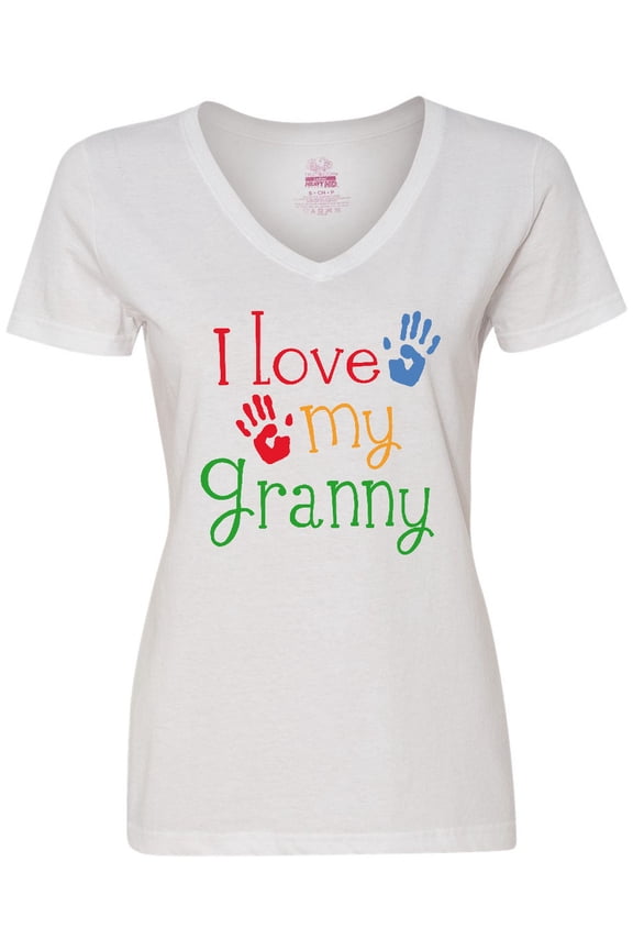 I Love My Granny Women's V-Neck T-Shirt