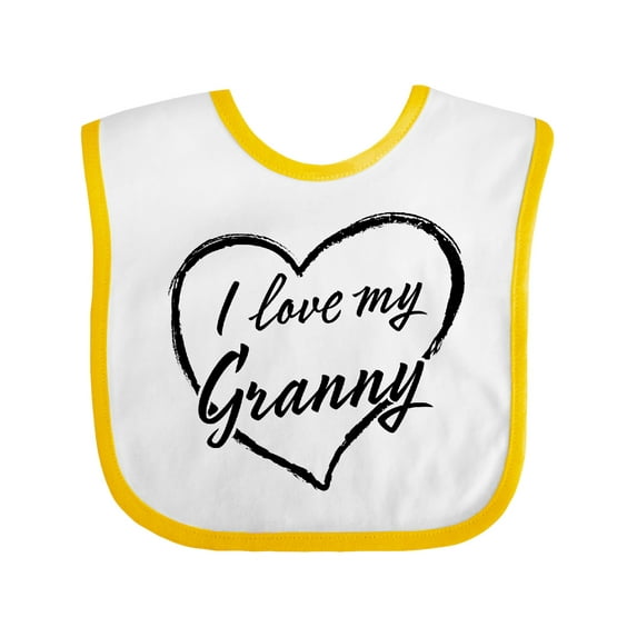 Inktastic I Love My Granny in Black Chalk Heart Boys or Girls Baby Bib
