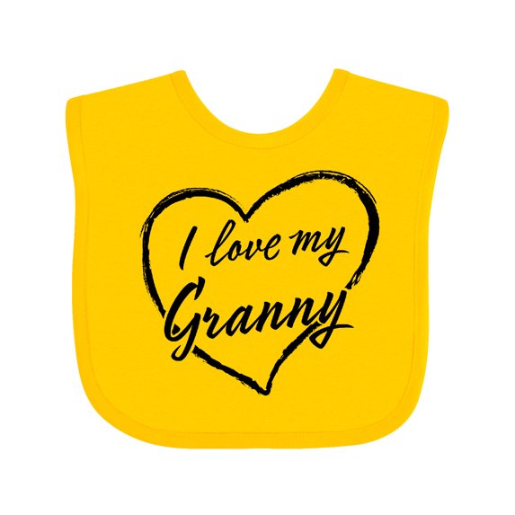 Inktastic I Love My Granny in Black Chalk Heart Boys or Girls Baby Bib