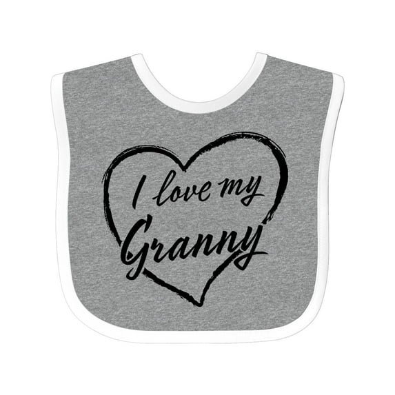 Inktastic I Love My Granny in Black Chalk Heart Boys or Girls Baby Bib