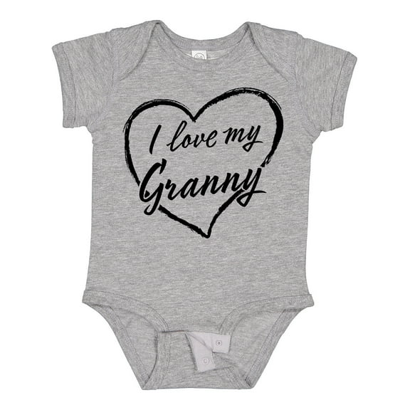 Inktastic I Love My Granny in Black Chalk Heart Boys or Girls Baby Bodysuit