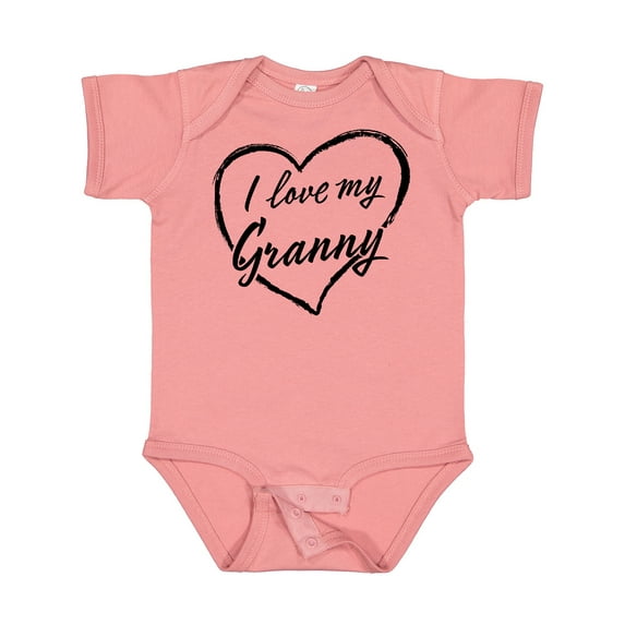 Inktastic I Love My Granny in Black Chalk Heart Boys or Girls Baby Bodysuit