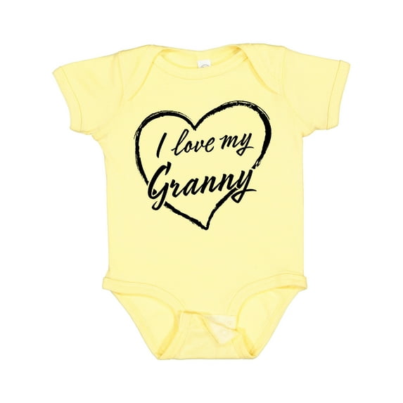 Inktastic I Love My Granny in Black Chalk Heart Boys or Girls Baby Bodysuit