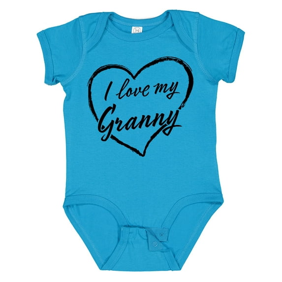 Inktastic I Love My Granny in Black Chalk Heart Boys or Girls Baby Bodysuit