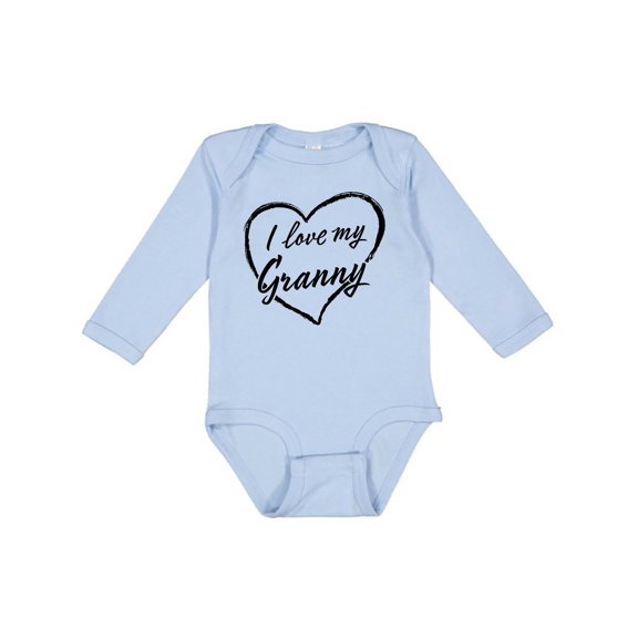 Inktastic I Love My Granny in Black Chalk Heart Boys or Girls Long Sleeve Baby Bodysuit