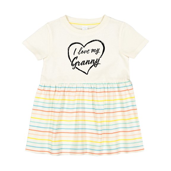 Inktastic I Love My Granny in Black Chalk Heart Girls Baby Dress