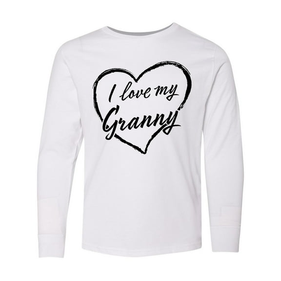 Inktastic I Love My Granny in Black Chalk Heart Long Sleeve Youth T-Shirt