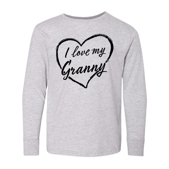 Inktastic I Love My Granny in Black Chalk Heart Long Sleeve Youth T-Shirt
