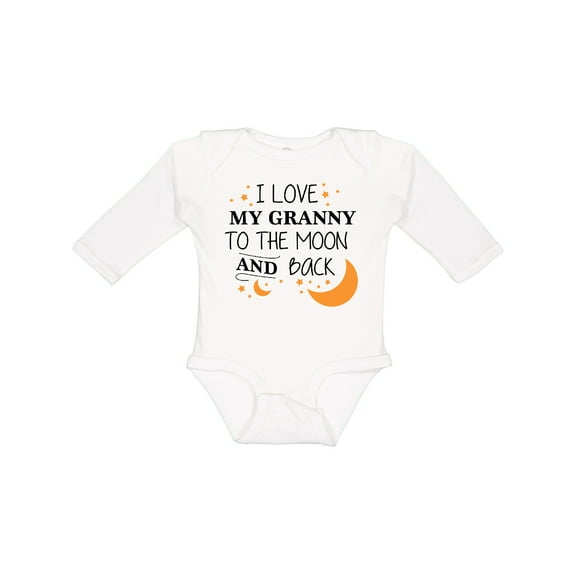 Inktastic I Love My Granny to the Moon and Back Boys or Girls Long Sleeve Baby Bodysuit
