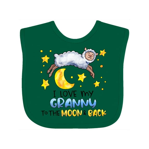 Inktastic I Love My Granny to the Moon and Back Cute Sheep Boys or Girls Baby Bib