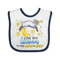 thumbnail image 1 of Inktastic I Love My Granny to the Moon and Back Cute Sheep Boys or Girls Baby Bib, 1 of 4