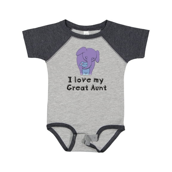 Inktastic I Love My Great Aunt Elephant Purple Blue Boys Baby Bodysuit