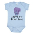 thumbnail image 1 of Inktastic I Love My Great Aunt Elephant Purple Blue Boys Baby Bodysuit, 1 of 5
