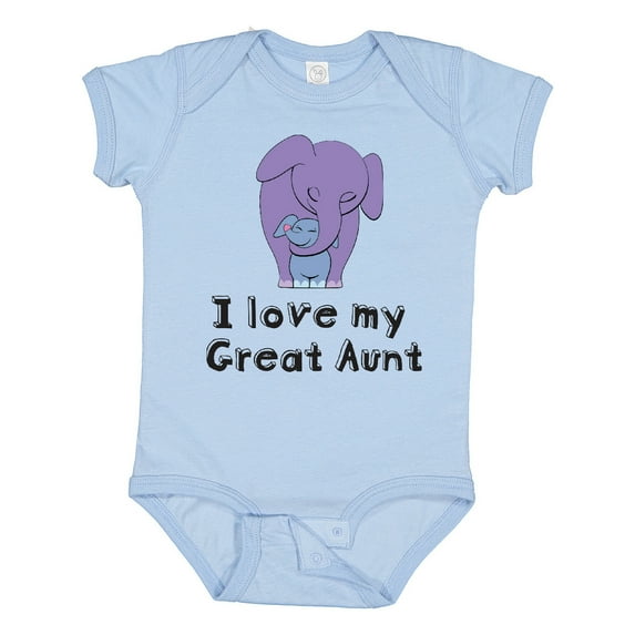 Inktastic I Love My Great Aunt Elephant Purple Blue Boys Baby Bodysuit