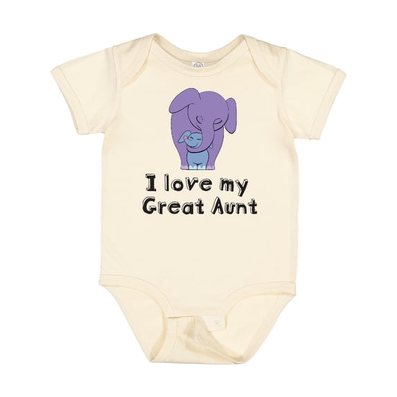 Inktastic I Love My Great Aunt Elephant Purple Blue Boys Baby Bodysuit