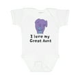 thumbnail image 1 of Inktastic I Love My Great Aunt Elephant Purple Blue Boys Baby Bodysuit, 1 of 5