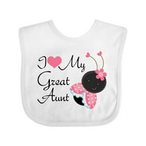 Inktastic I Love My Great Aunt Girls Baby Bib