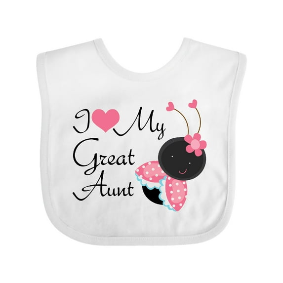 Inktastic I Love My Great Aunt Girls Baby Bib