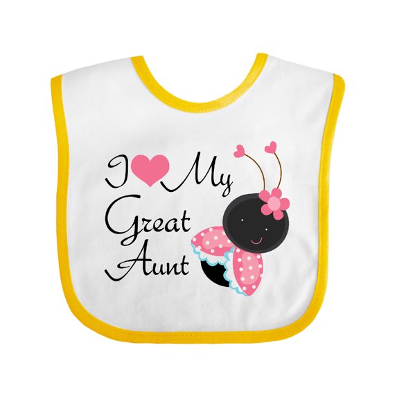 Inktastic I Love My Great Aunt Girls Baby Bib