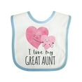 thumbnail image 1 of Inktastic I Love My Great Aunt Two Hugging Hearts Boys or Girls Baby Bib, 1 of 4