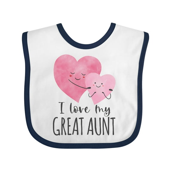 Inktastic I Love My Great Aunt Two Hugging Hearts Boys or Girls Baby Bib