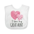 thumbnail image 1 of Inktastic I Love My Great Aunt Two Hugging Hearts Boys or Girls Baby Bib, 1 of 4