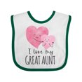 thumbnail image 1 of Inktastic I Love My Great Aunt Two Hugging Hearts Boys or Girls Baby Bib, 1 of 4