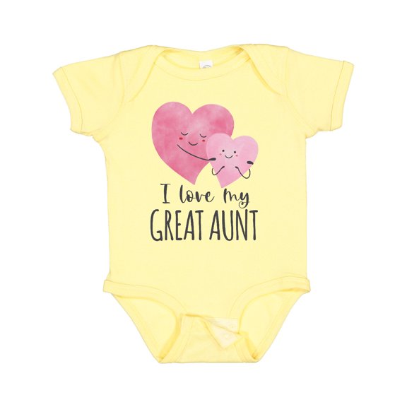 Inktastic I Love My Great Aunt Two Hugging Hearts Boys or Girls Baby Bodysuit