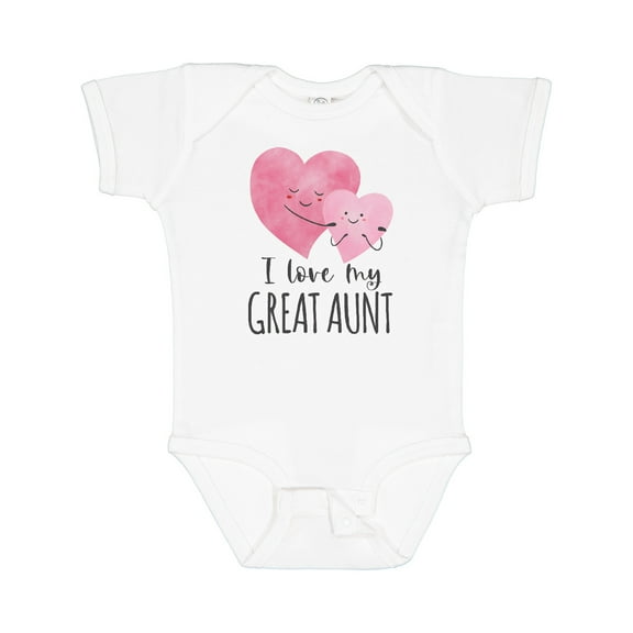 Inktastic I Love My Great Aunt Two Hugging Hearts Boys or Girls Baby Bodysuit