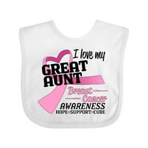 Inktastic I Love My Great Aunt-breast Cancer Awareness Boys or Girls Baby Bib