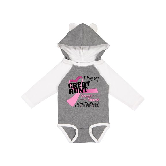 Inktastic I Love My Great Aunt-breast Cancer Awareness Boys or Girls Long Sleeve Baby Bodysuit