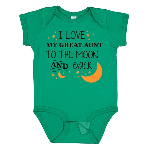 Inktastic I Love My Great Aunt to the Moon and Back Boys or Girls Baby Bodysuit