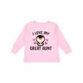thumbnail image 1 of Inktastic I Love My Great Aunt with Cute Penguin and Hearts Girls Long Sleeve Toddler T-Shirt, 1 of 5