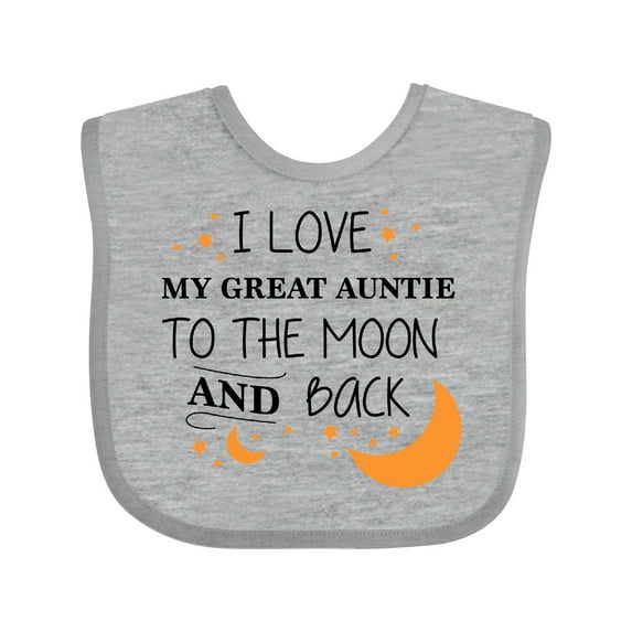 Inktastic I Love My Great Auntie to the Moon and Back Boys or Girls Baby Bib