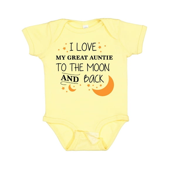 Inktastic I Love My Great Auntie to the Moon and Back Boys or Girls Baby Bodysuit