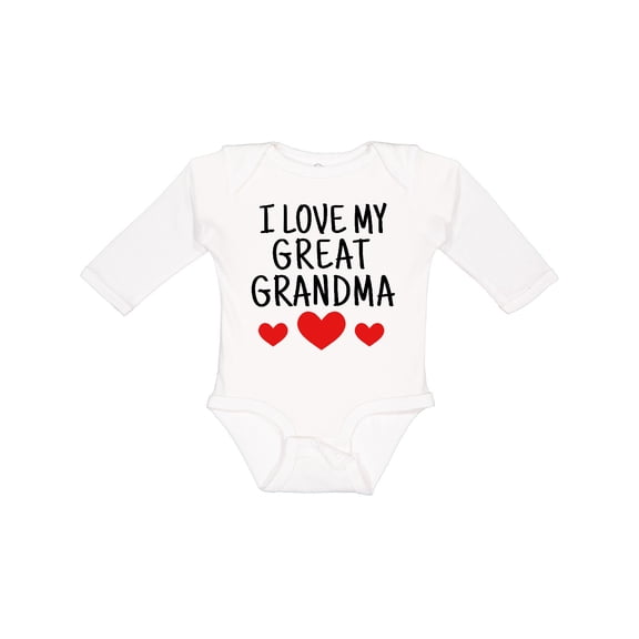 Inktastic I Love My Great Grandma Boys or Girls Long Sleeve Baby Bodysuit